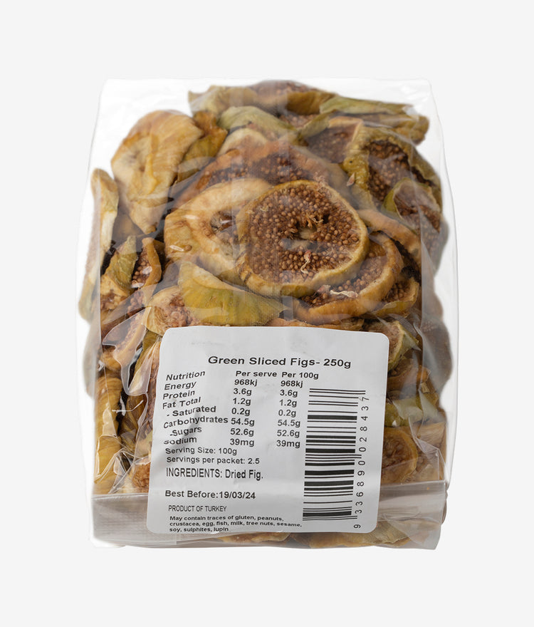 Sliced Green Dried Figs